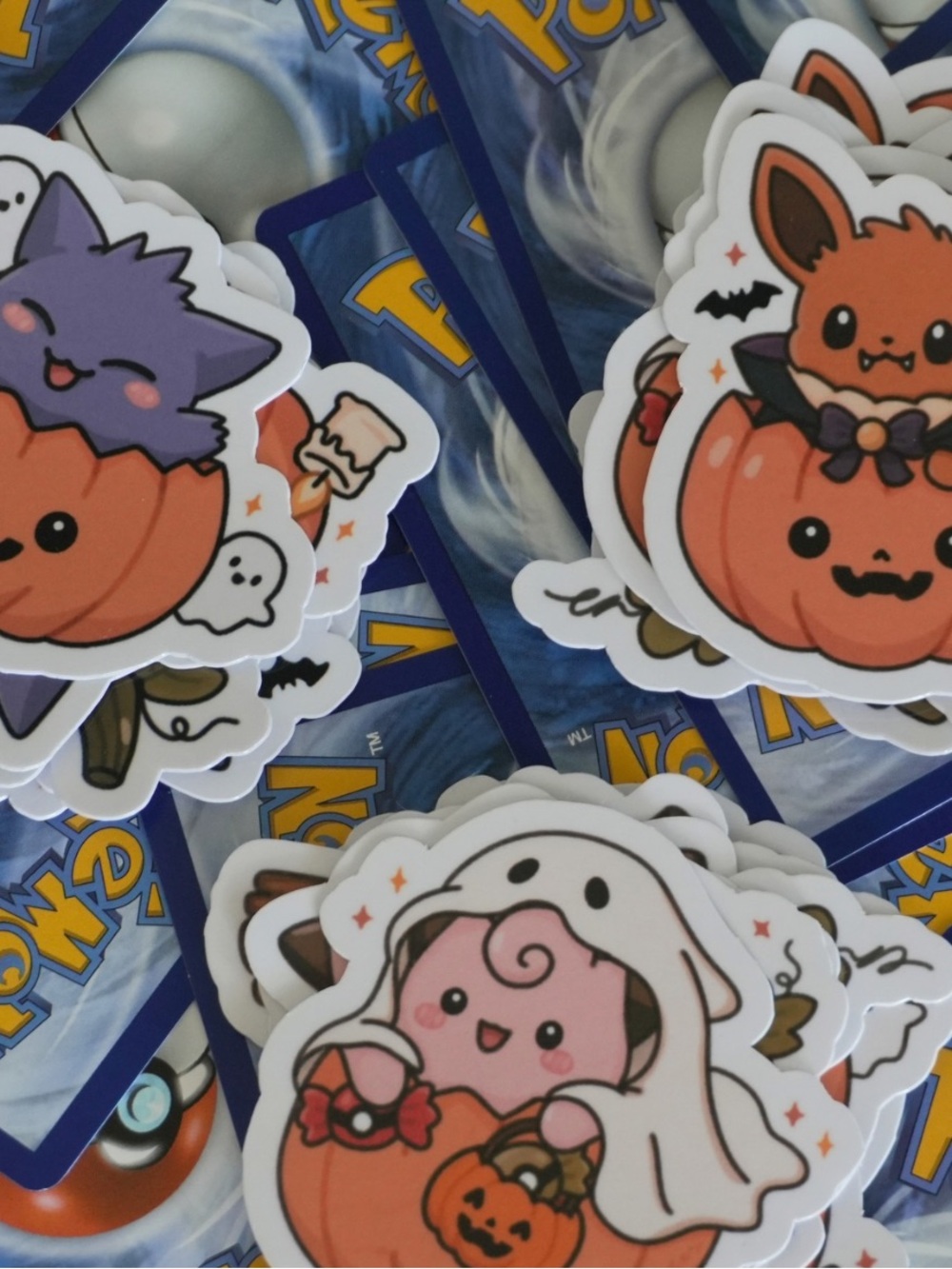 Hand Drawn Spooky Pokemon Sticker Packs - Gen-ghost (Gengar)